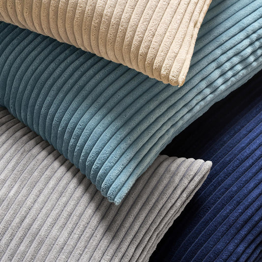 Pack of 2 Corduroy Soft Soild Decorative Square Throw Pillow Covers Cushion Cases Pillow Cases for Couch Sofa Bedroom Car 18 X 18 Inch 45 X 45 Cm, Navy Blue