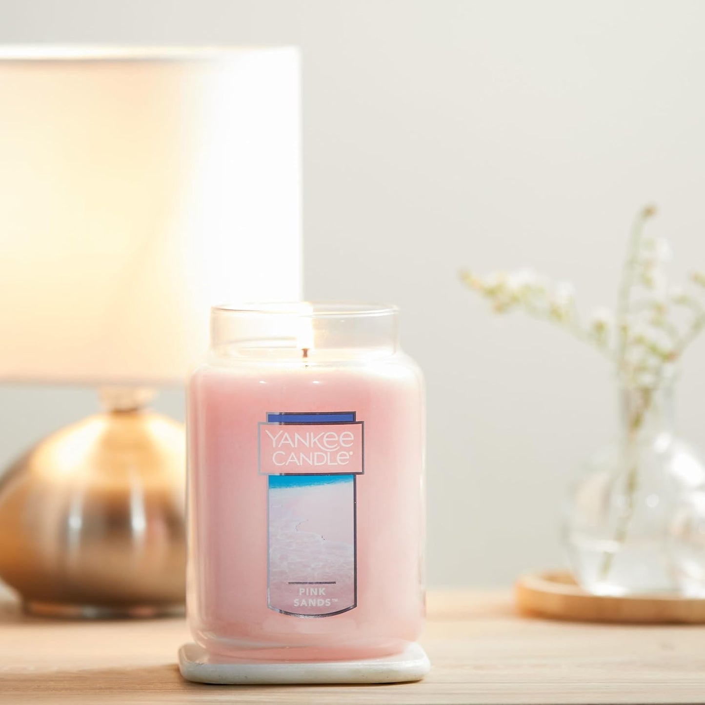 Scented Candle, Pink Sands, Original Large Jar Candle, 110-150 Hours of Burn Time, 22 Oz.