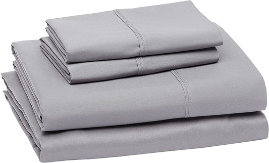 Lightweight Super Soft Comfortable Brushed Microfiber 4 Piece Bed Sheet Set with 36Cm Deep Pockets, Queen, Dark Gray, Solid