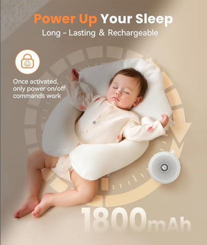 White Noise Machine - Portable Sound Machine for Baby Adult, Features Powerful Battery, 21 Soothing Sounds for Sleeping, Rechargeable Sleep Aid Sound Machine Baby for Home Travel Nursery Gift