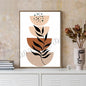 Boho Abstract Terracotta Tones Botanical Geometric Line Mid Century Nordic Poster Canvas Painting Wall Art Pictures Home Decor