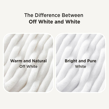 Throw Blanket Living Room Home Decor- Gift for Mom Women Men, Soft Fluffy Fleece Cozy Fuzzy Plush Warm White Couch Bed Blanket, Bedroom Summer Decor Gifts for Him Her, 50X60