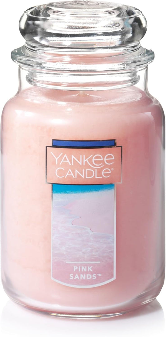 Scented Candle, Pink Sands, Original Large Jar Candle, 110-150 Hours of Burn Time, 22 Oz.