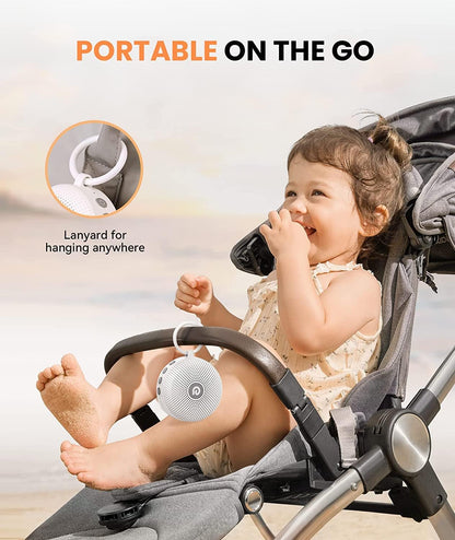 White Noise Machine - Portable Sound Machine for Baby Adult, Features Powerful Battery, 21 Soothing Sounds for Sleeping, Rechargeable Sleep Aid Sound Machine Baby for Home Travel Nursery Gift