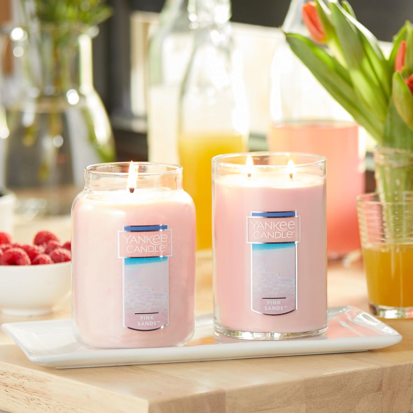 Scented Candle, Pink Sands, Original Large Jar Candle, 110-150 Hours of Burn Time, 22 Oz.