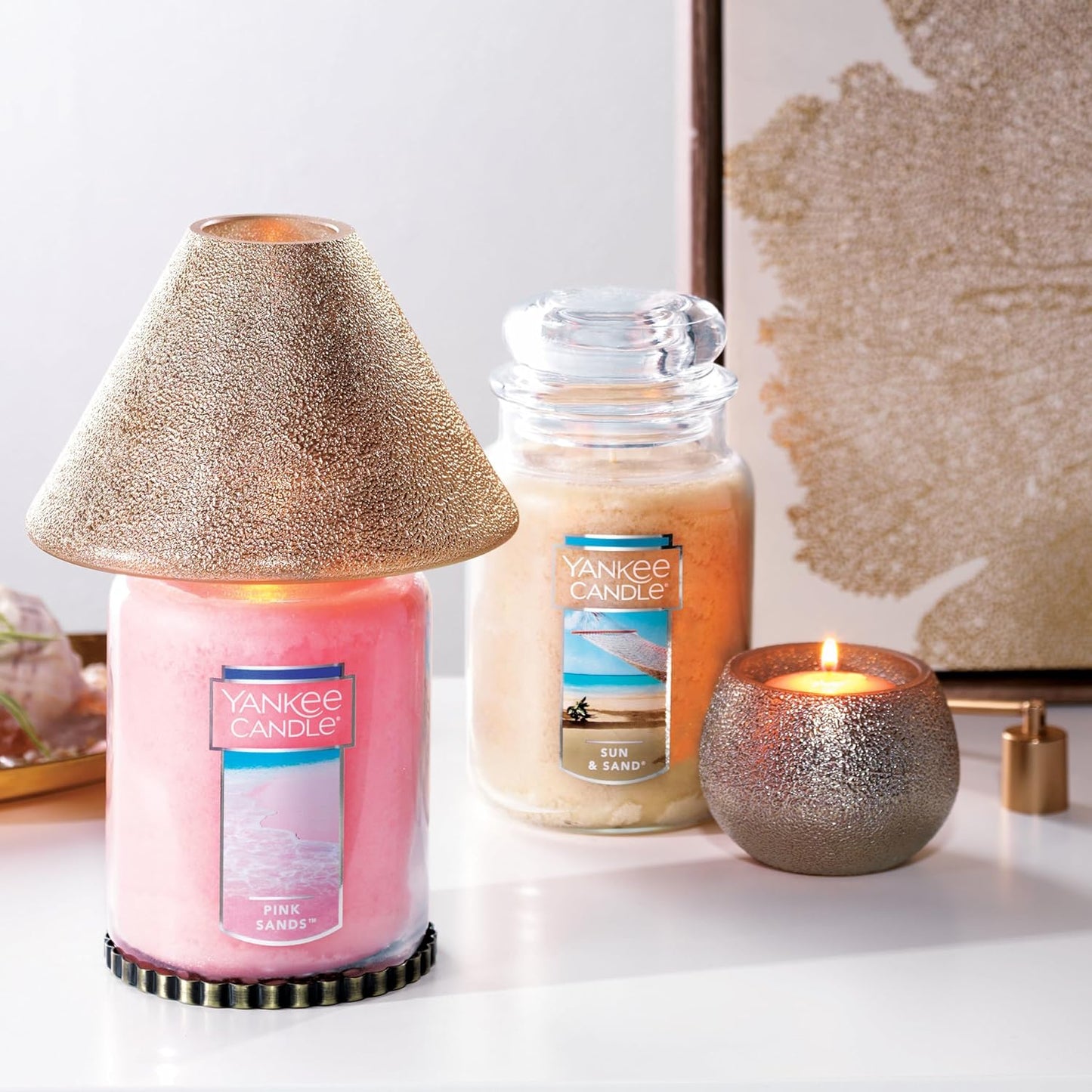 Scented Candle, Pink Sands, Original Large Jar Candle, 110-150 Hours of Burn Time, 22 Oz.