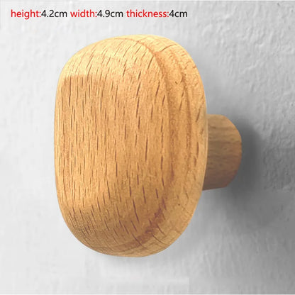 Natural Wooden Wall Mounted Coat Hooks Minimalist Hat Key Hanger Pegs for Hanging Towel Cap Bag Home Entryway Decoration 2025
