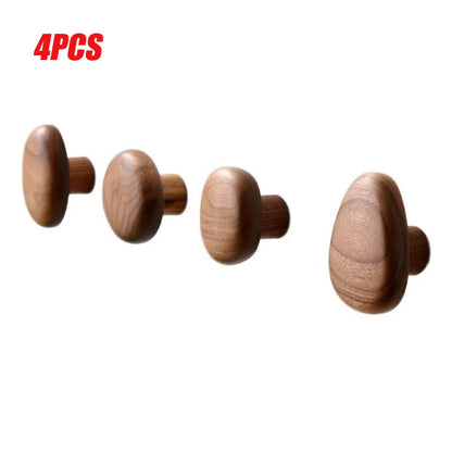Natural Wooden Wall Mounted Coat Hooks Minimalist Hat Key Hanger Pegs for Hanging Towel Cap Bag Home Entryway Decoration 2025