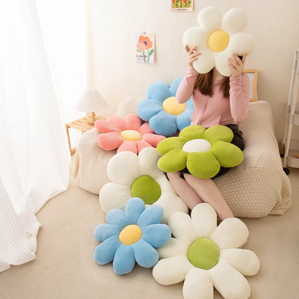 Flower-Shaped Pillow Cushion Anime Theme Plush, Cute Plush Toy Office Chair Backrest Creative Small Gift Baby Shower Room Decor