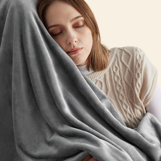 Throw Blankets for Couch - Fleece Cozy Soft Blanket for Sofa, Lightweight Fuzzy Flannel Women Throw Gifts for All Seasons, Grey, 50X60 Inches